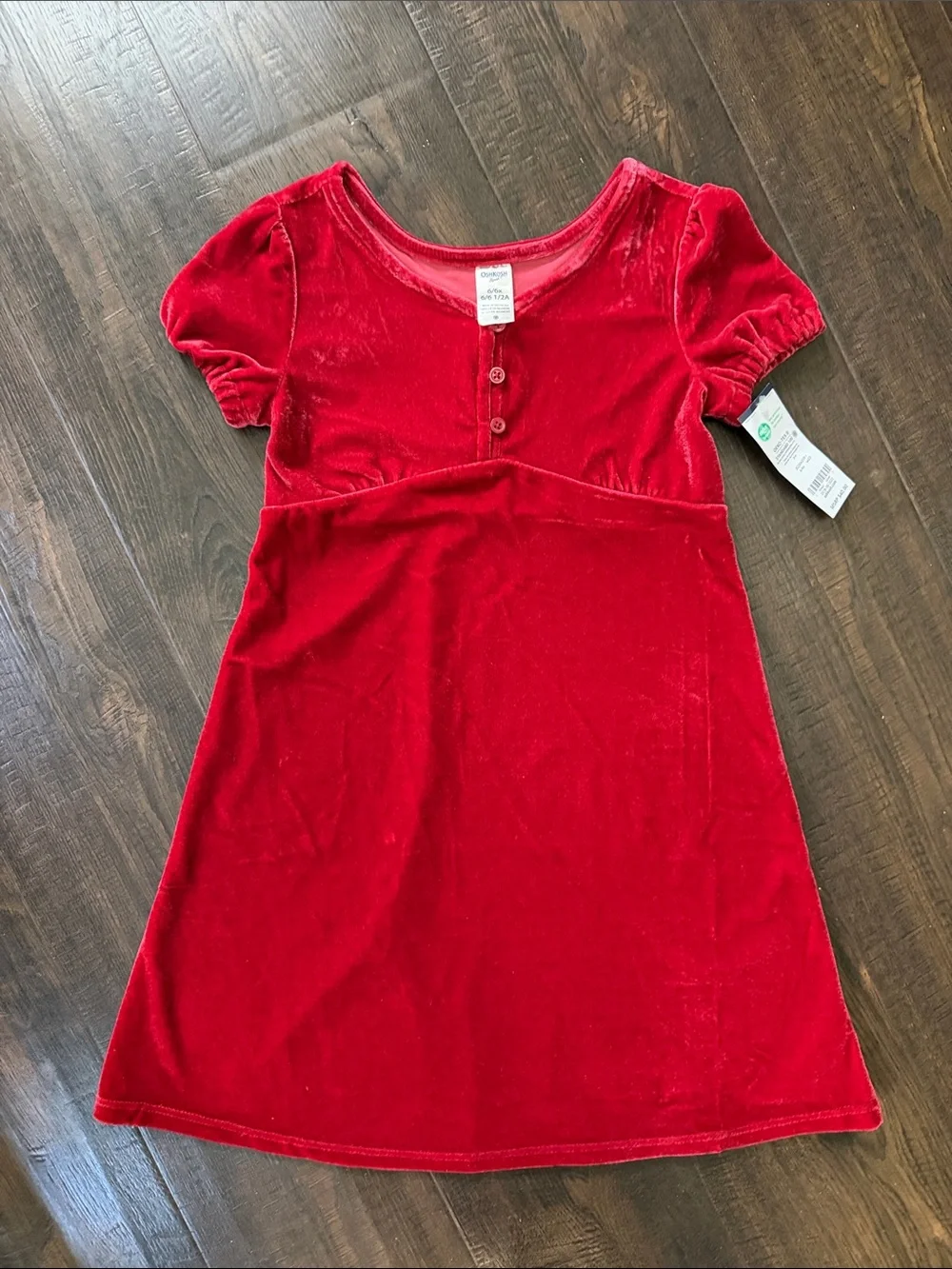 OshKosh B'gosh Red Velvet Short Sleeve Dress